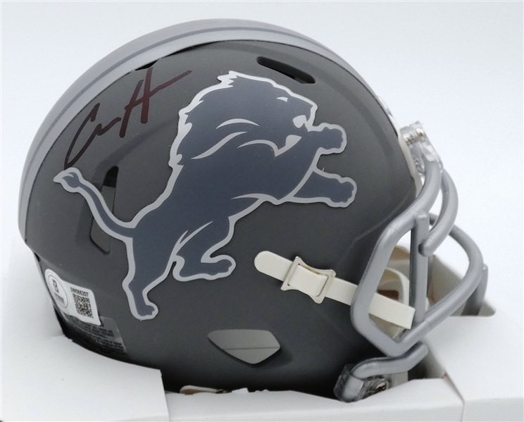 Aidan Hutchinson Autographed Detroit Lions Slate Mini Helmet