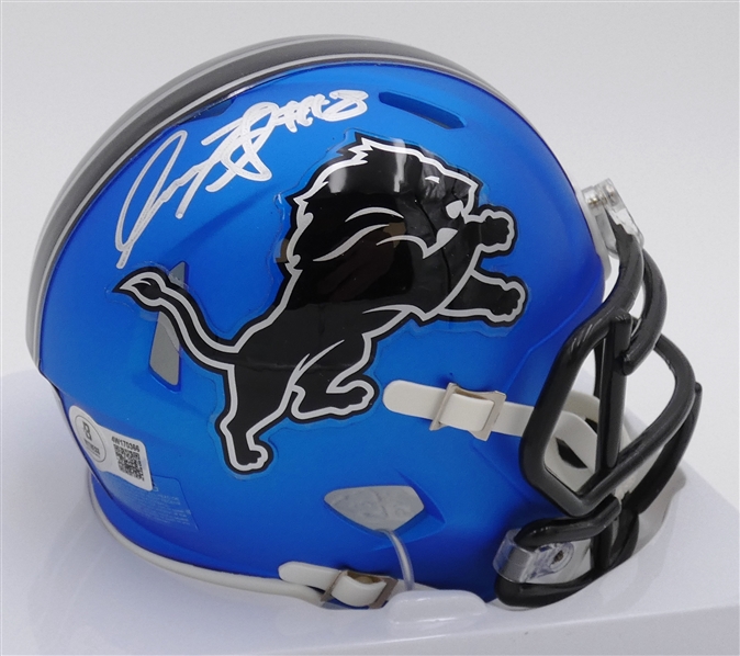 Isaac TeSlaa Autographed Detroit Lions Mini Helmet