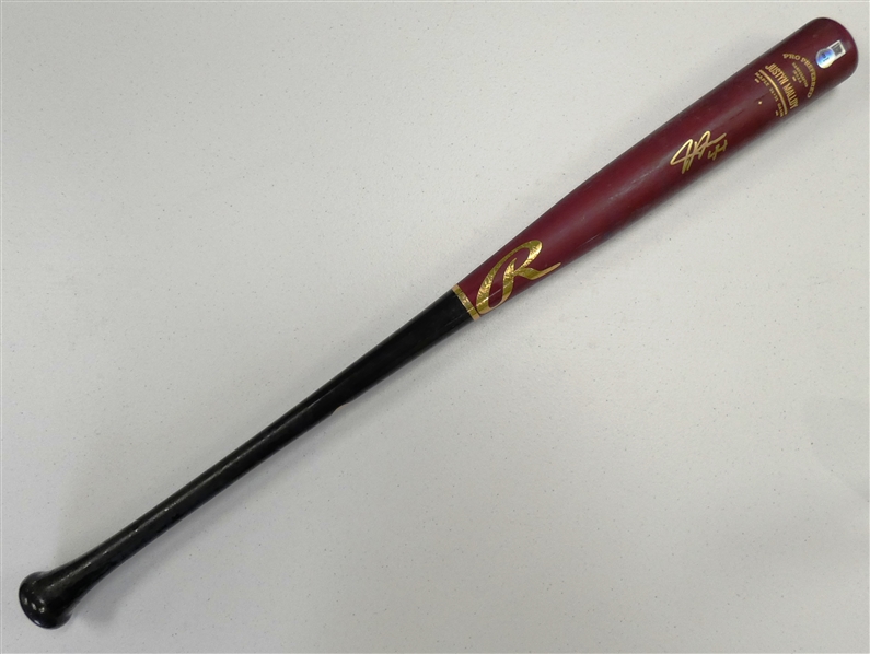 Justyn-Henry Malloy Game Used Autographed Bat