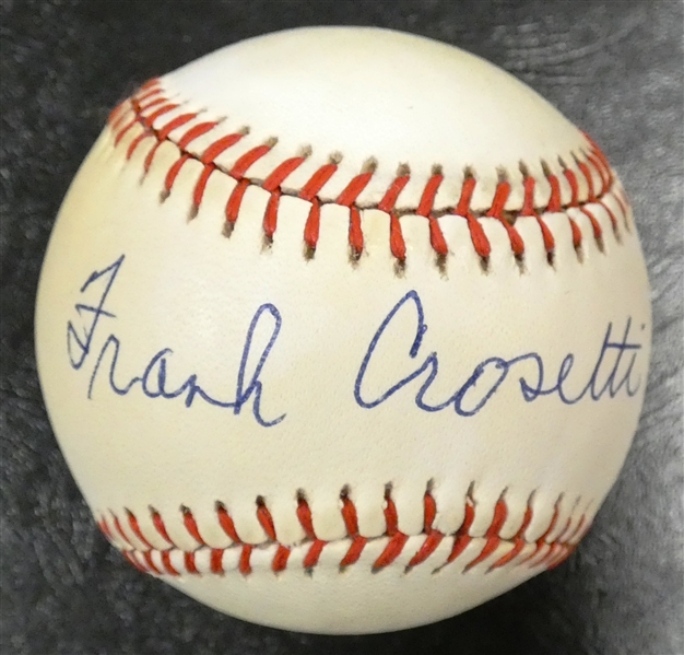 Frank Crosetti Autographed Baseball