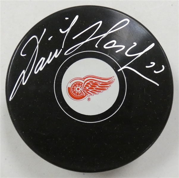 Dominik Hasek Autographed Red Wings Puck