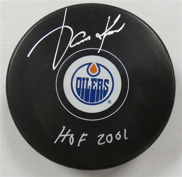 Jari Kurri Autographed Oilers Puck w/ HOF