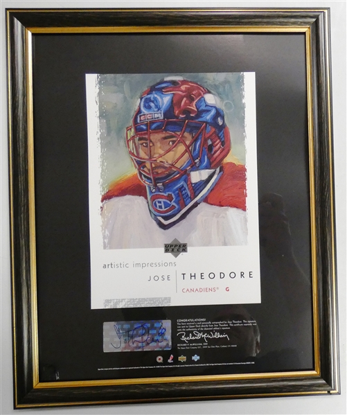 Jose Theodore Autographed Upper Deck Artistic Expressions 8x10 Framed