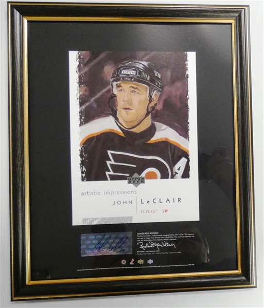 John LeClair Autographed Upper Deck Artistic Expressions 8x10 Framed