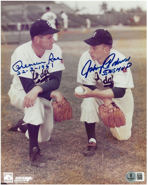Preacher Roe & Johnny Podres Autographed 8x10