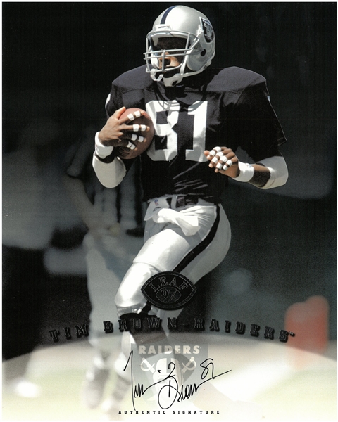 Tim Brown Autographed 8x10 1997 Leaf Signature Edition