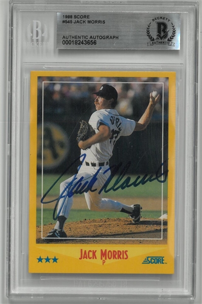 Jack Morris Autographed 1988 Score