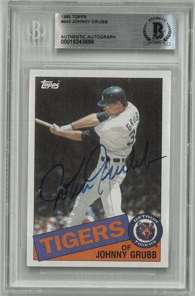 Johnny Grubb Autographed 1985 Topps