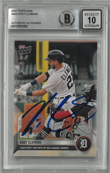 Kody Clemens 10 Grade Autographed 2022 Topps Now