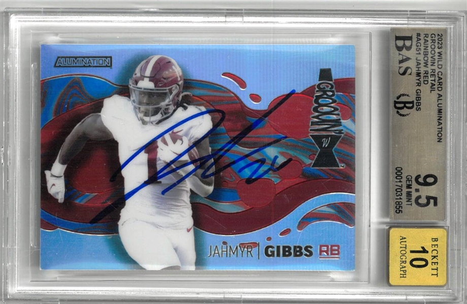 Jahmyr Gibbs Autographed BGS 9.5/Auto 10 2023 Wild Card