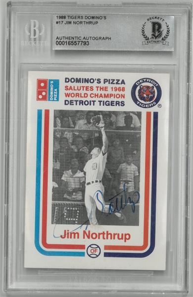 Jim Northrup Autographed 1988 Dominos