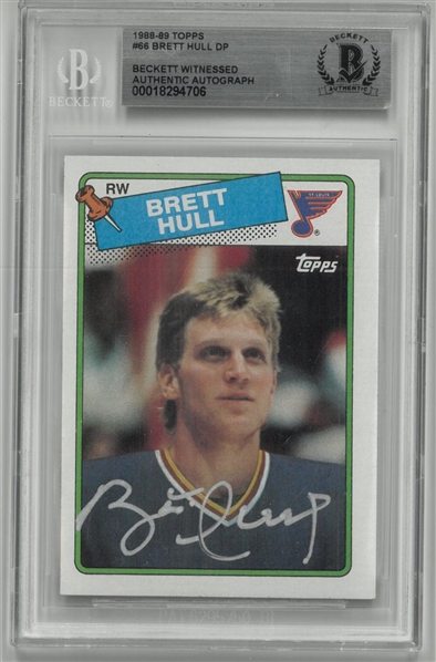 Brett Hull Autographed 1988/89 Topps Rookie Card