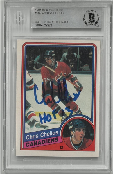 Chris Chelios Autographed 1984/85 O-Pee-Chee Rookie Card