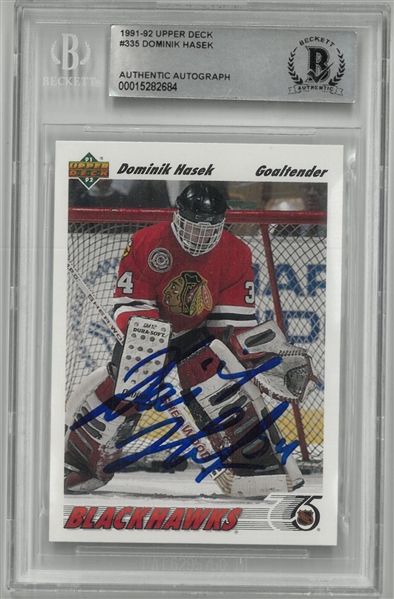 Dominik Hasek Autographed 1991/92 Upper Deck Rookie Card