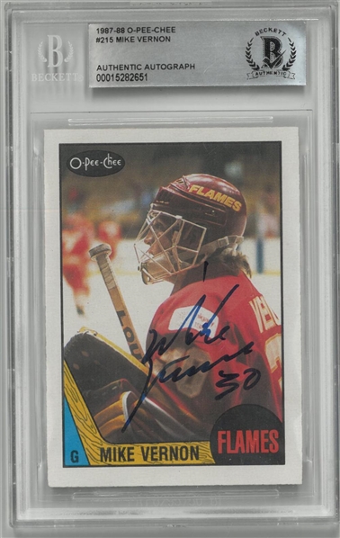 Mike Vernon Autographed 1987/88 O-Pee-Chee Rookie Card