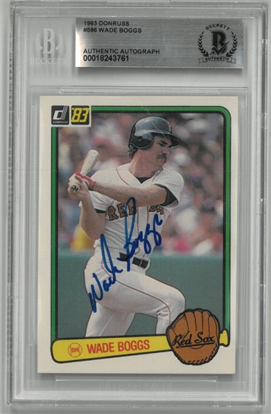 Wade Boggs Autographed 1983 Donruss Rookie Card