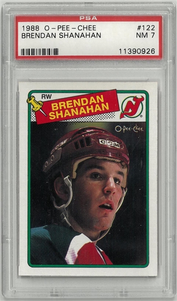 Brendan Shanahan 1988 O-Pee-Chee Rookie Card PSA 7