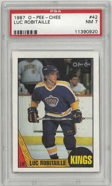Luc Robitaille 1987 O-Pee-Chee Rookie Card PSA 7