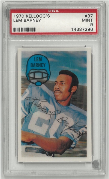 Lem Barney PSA 9 1970 Kelloggs