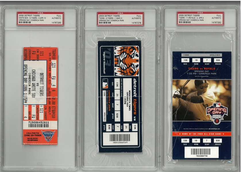 Detroit Tigers Opening Day Ticket Lot of 3