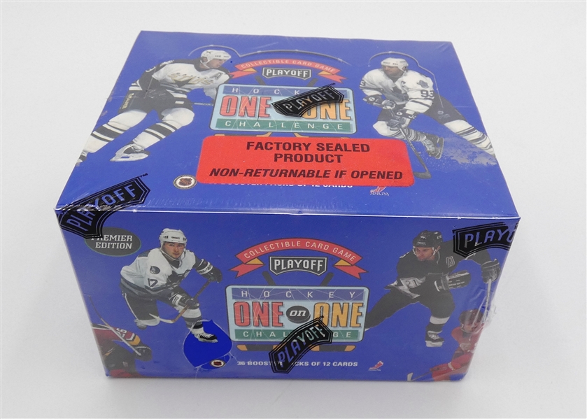 1995 Playoff One on One Hockey Booster Pack Box