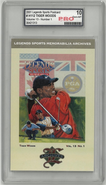 Tiger Woods 2001 Legends Postcard
