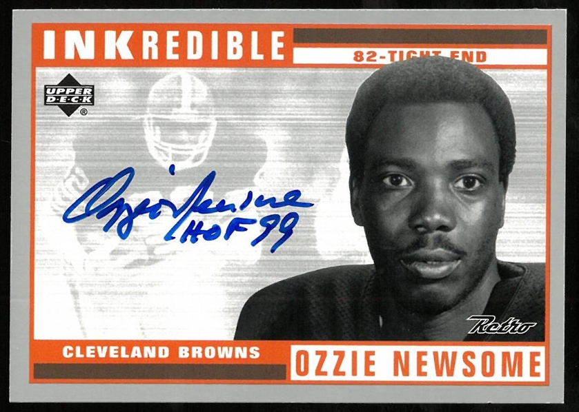 Ozzie Newsome Autographed 1999 Upper Deck Retro Inkredible