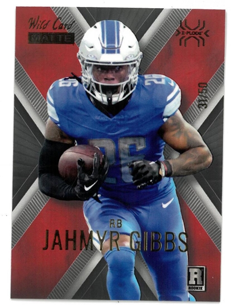 Jahmyr Gibbs Wild Card Rookie Card #31/50