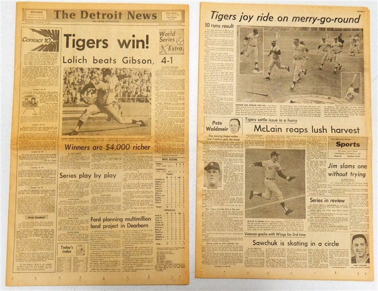 1968 Detroit Tigers World Series Champions Newspaper