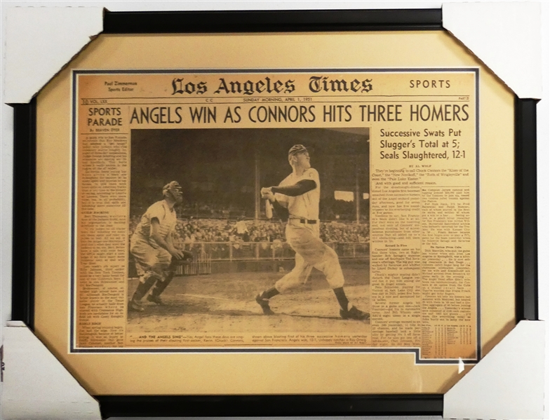 Chuck Connors Framed 1951 Newspaper