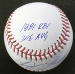Miguel Cabrera Autographed Career Stats Baseball