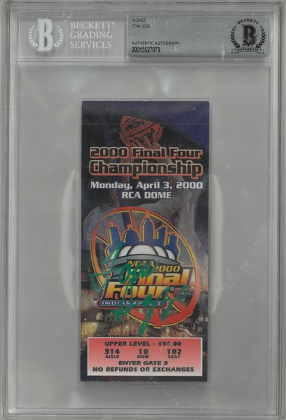 Tom Izzo Autographed 2000 NCAA Championship Ticket