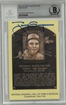 Tony Gwynn Autographed Hall of Fame Plaque Postcard