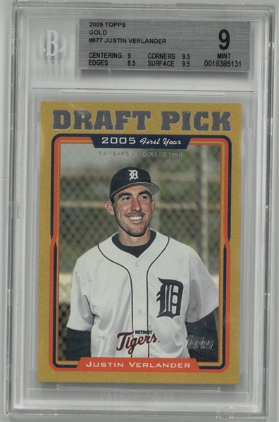Justin Verlander 2005 Topps Gold #246/2005 BGS 9