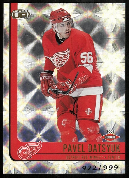 Pavel Datsyuk 2001/02 Pacific Heads Up #972/999 Rookie Card