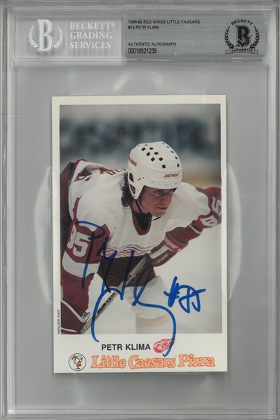 Petr Klima Autographed 1988 Little Ceasars