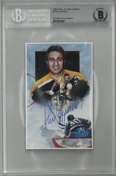 Phil Esposito Autographed Legends of Hockey Postcard