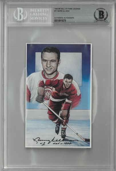 Norm Ullman Autographed Legends of Hockey Postcard