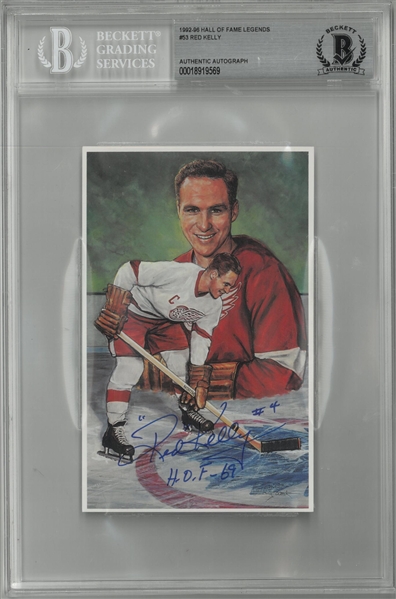 Red Kelly Autographed Legends of Hockey Postcard