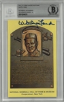 Whitey Ford Autographed 10 Grade Hall of Fame Plaque Postcard