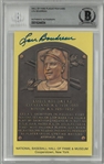Lou Boudreau Autographed Hall of Fame Plaque Postcard