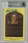 Bob Feller Autographed Hall of Fame Plaque Postcard