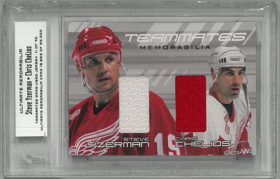 Steve Yzerman & Chris Chelios Game Worn Jersey Card