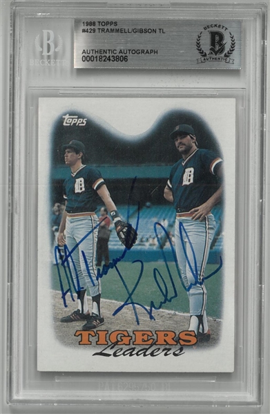 Alan Trammell & Kirk Gibson Autographed 1988 Topps
