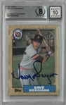 Dave Bergman Autographed 10 Grade 1987 Topps
