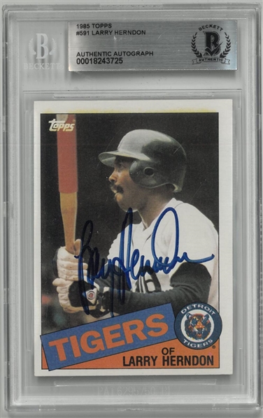 Larry Herndon Autographed 1985 Topps