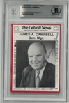 Jim Campbell Autographed 1981 Tigers Detroit News