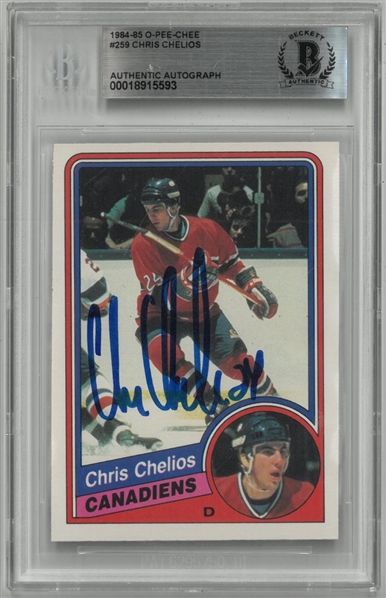 Chris Chelios Autographed 1984/85 O-Pee-Chee Rookie Card