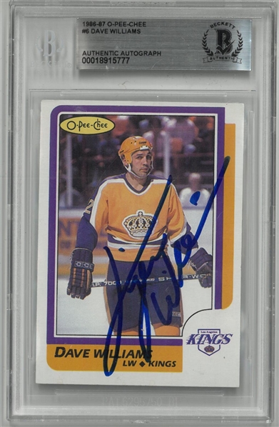 Dave Williams Autographed 1986/87 O-Pee-Chee