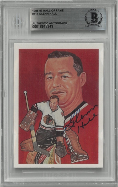 Glenn Hall Autographed 1985-87 Hall of Fame